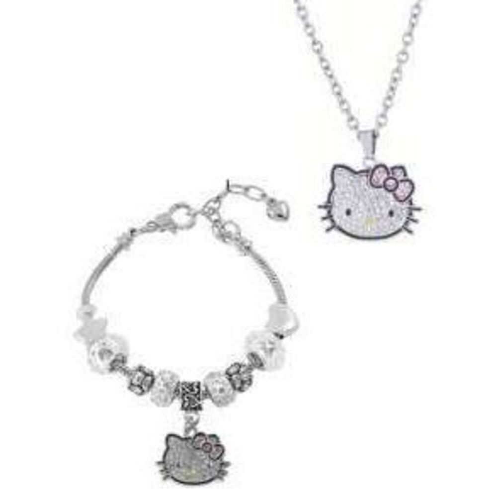 Sanrio 2 Pieces Set, Necklace+Bracelet Set, Cute Cartoon Themed Jewelry Set For…